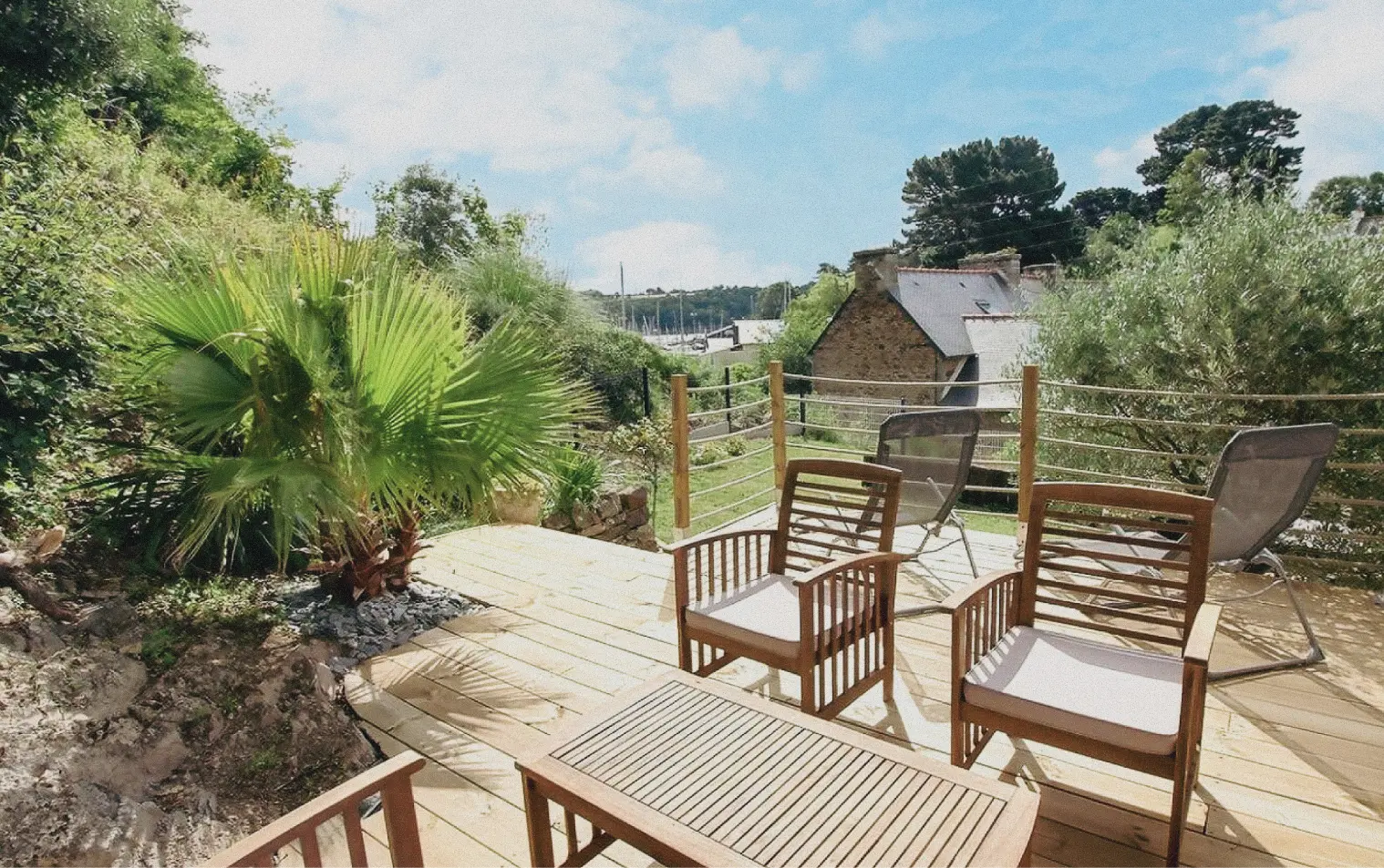 Garden overlooks the harbour