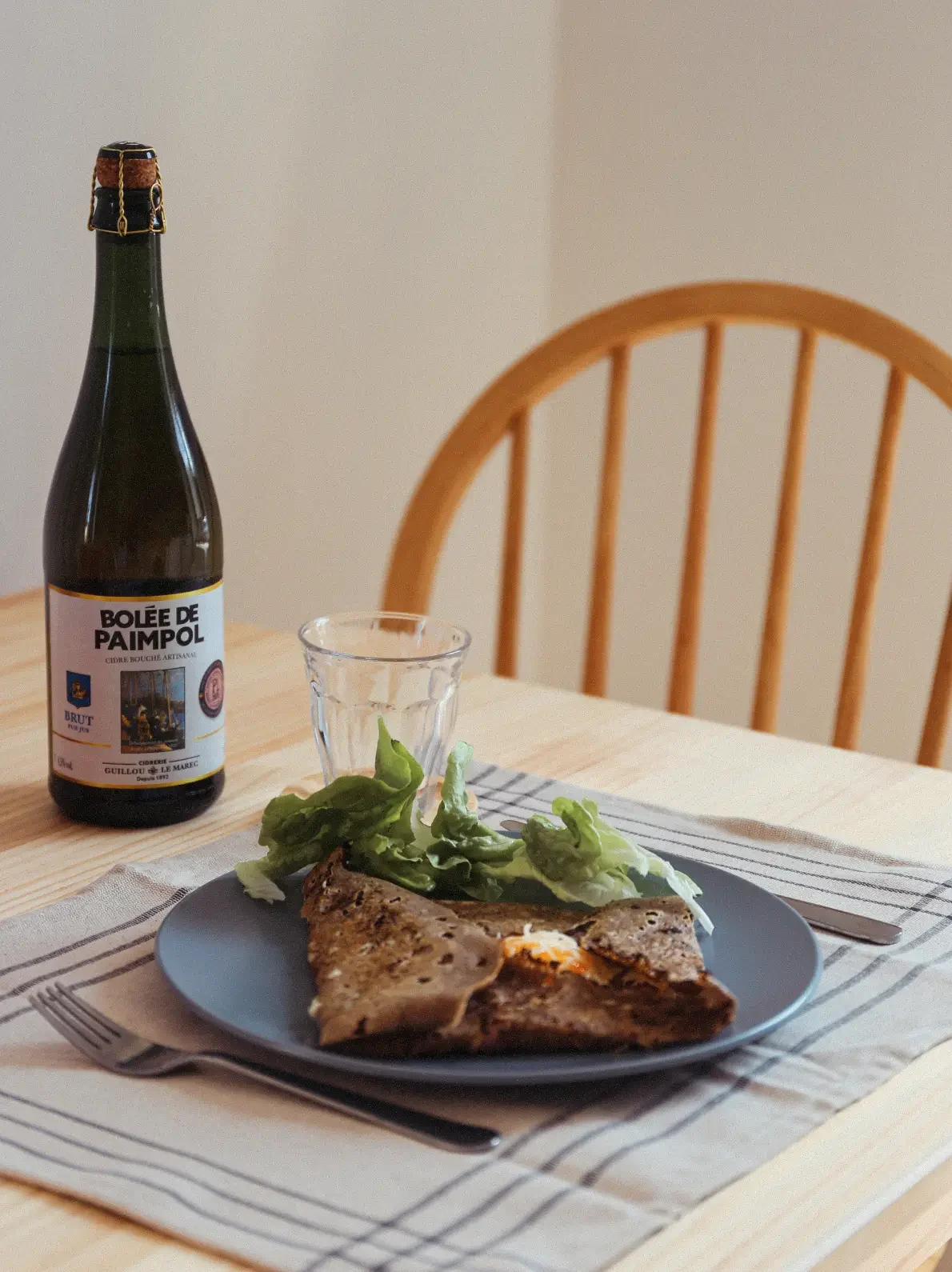 Enjoying a traditional galette and cider